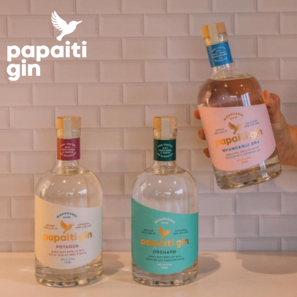 Papaiti gin bottles on display