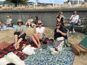 Group enjoys picnic at outdoor event